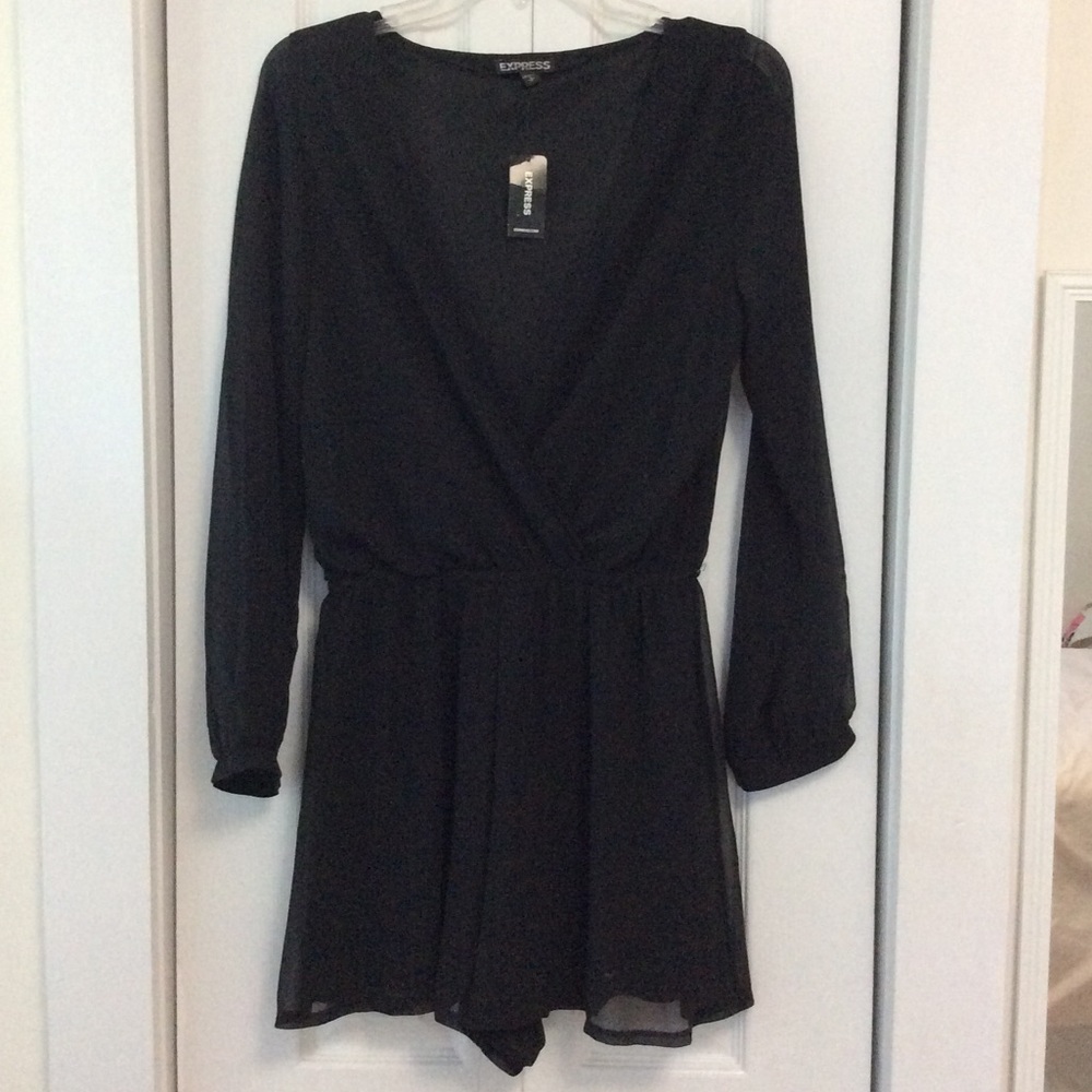 Black long sleeve romper